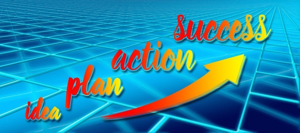 idea, plan, action, success